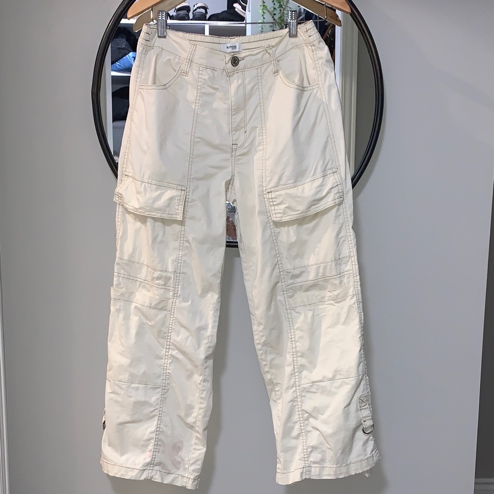 Cream Cargo Pants - Lightweight Utility Style